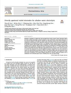 Directly Sputtered Nickel Electrodes for Alkaline Water Electrolysis