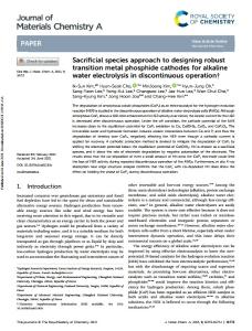 Sacrificial Species Approach to Designing Robust Transition metal Phosphide Cathodes for Alkaline Water Electrolysis in Discontinuous Operation